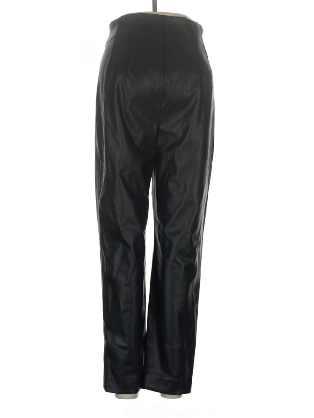 Zara Black Faux Leather High Rise Ankle Straight Pants Medium - Picture 2 of 6